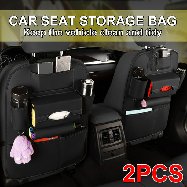Car Seat Back Bag Organizer Storage iPad Phone Holder Multi-Pocket Hanging Black